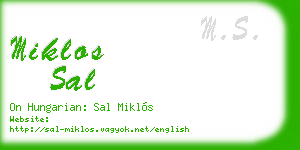 miklos sal business card